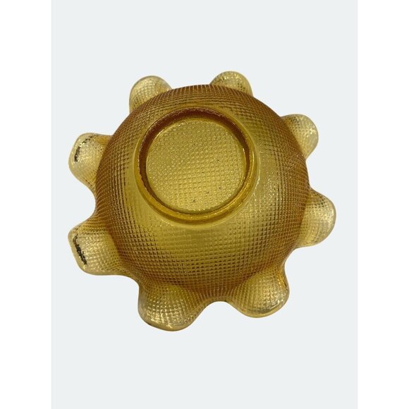 Amber Glass Ruffled Edge Bowl - Picture 5 of 6